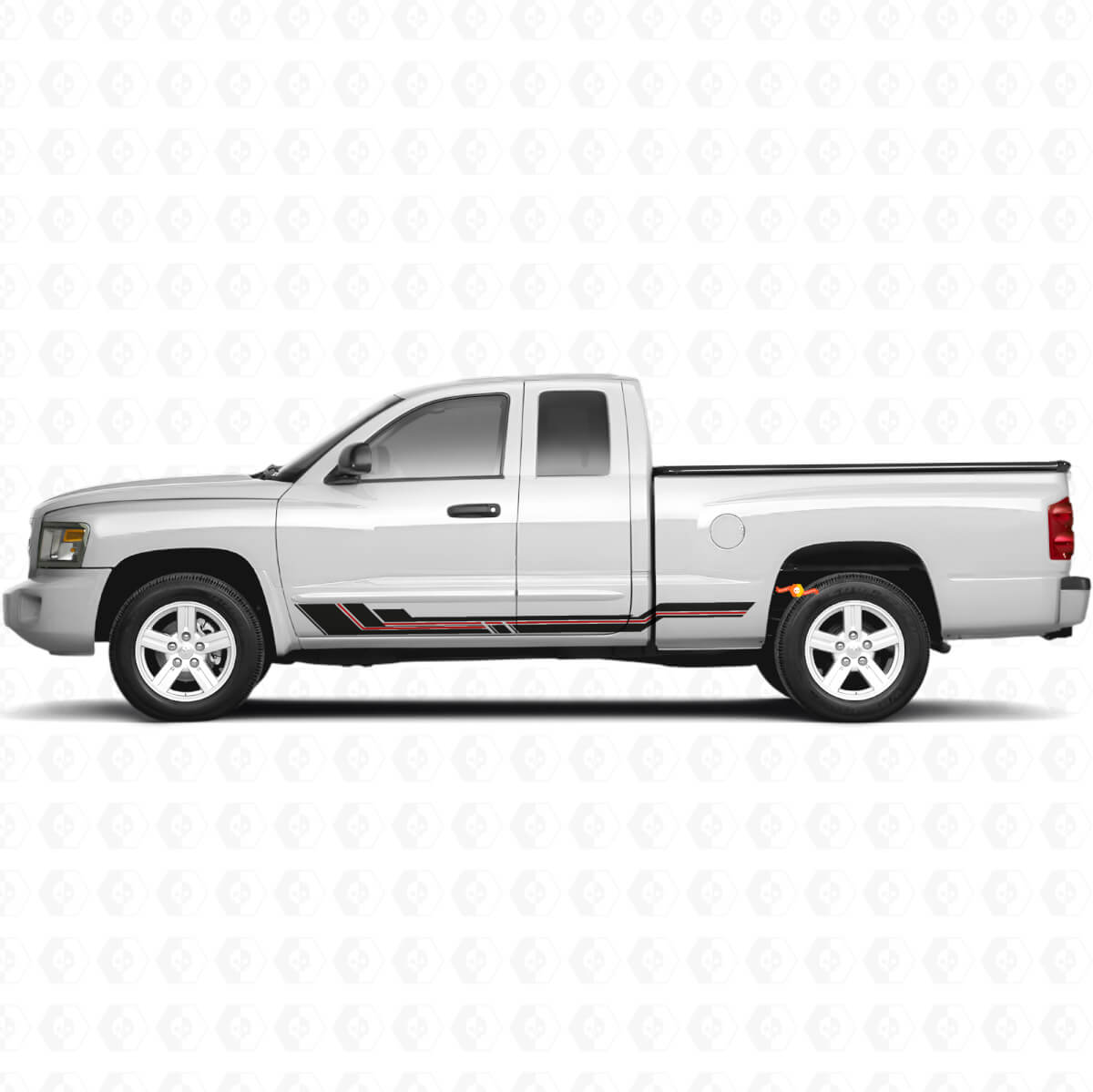 Adesivo in Vinile con Strisce Curvate per Minigonne Dodge Dakota 2005-2011