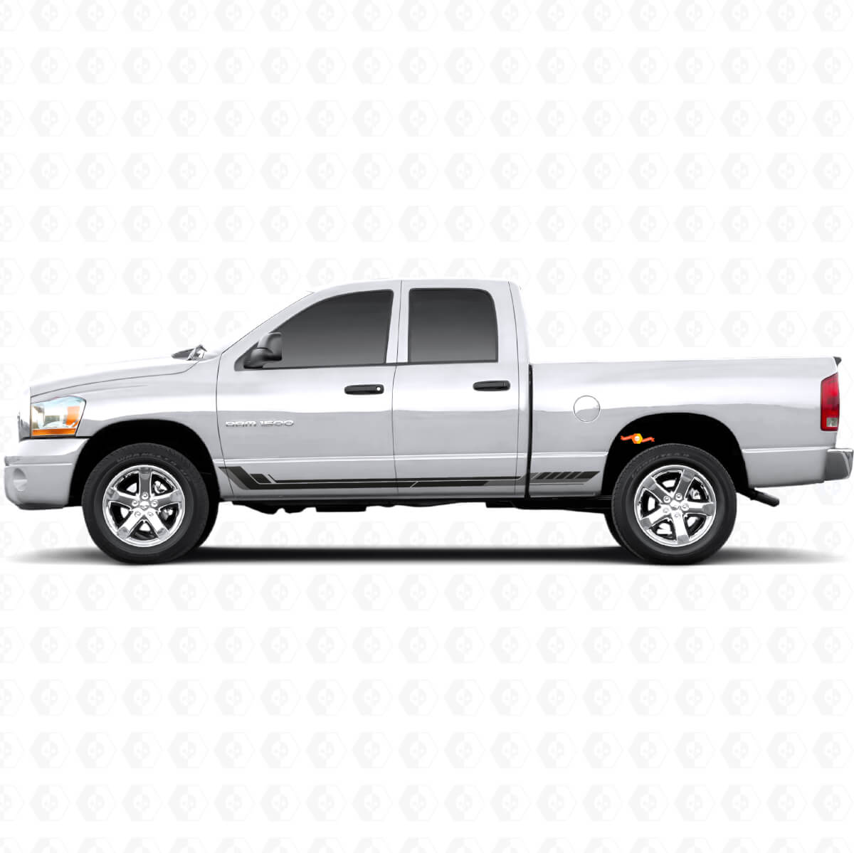 Adesivo in Vinile a Strisce Laterali Stile Racing per Dodge Ram 1500 2002-2008