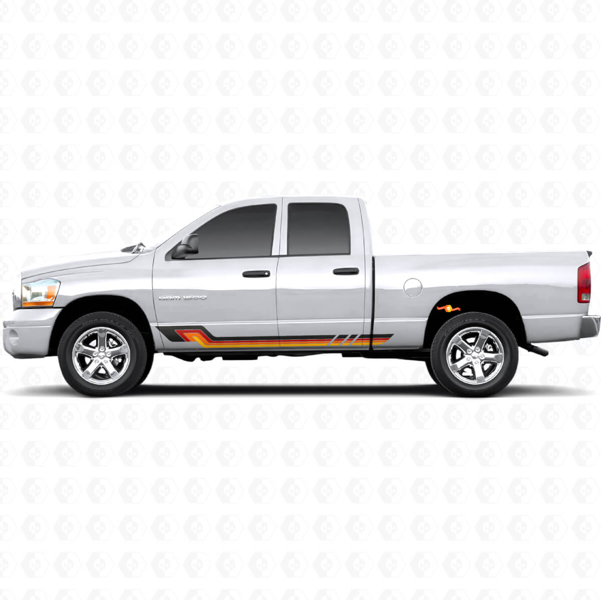 Adesivo in Vinile a Strisce Laterali Stile Vintage per Dodge Ram 1500 2002-2008