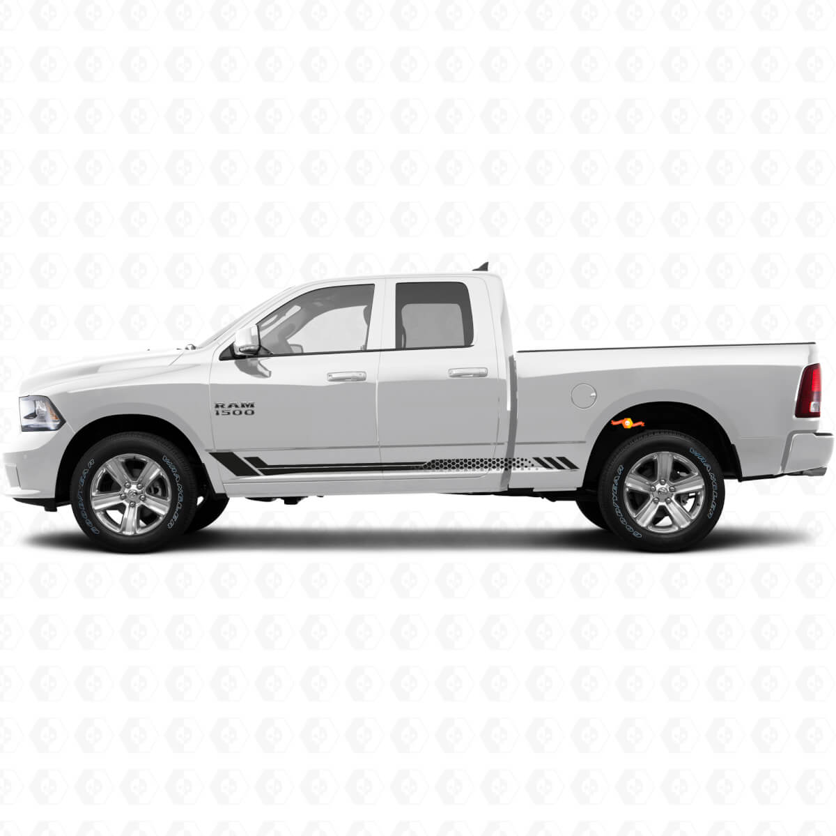 Adesivo Laterale a Strisce a Nido d'Ape per Dodge Ram 1500 2011-2018