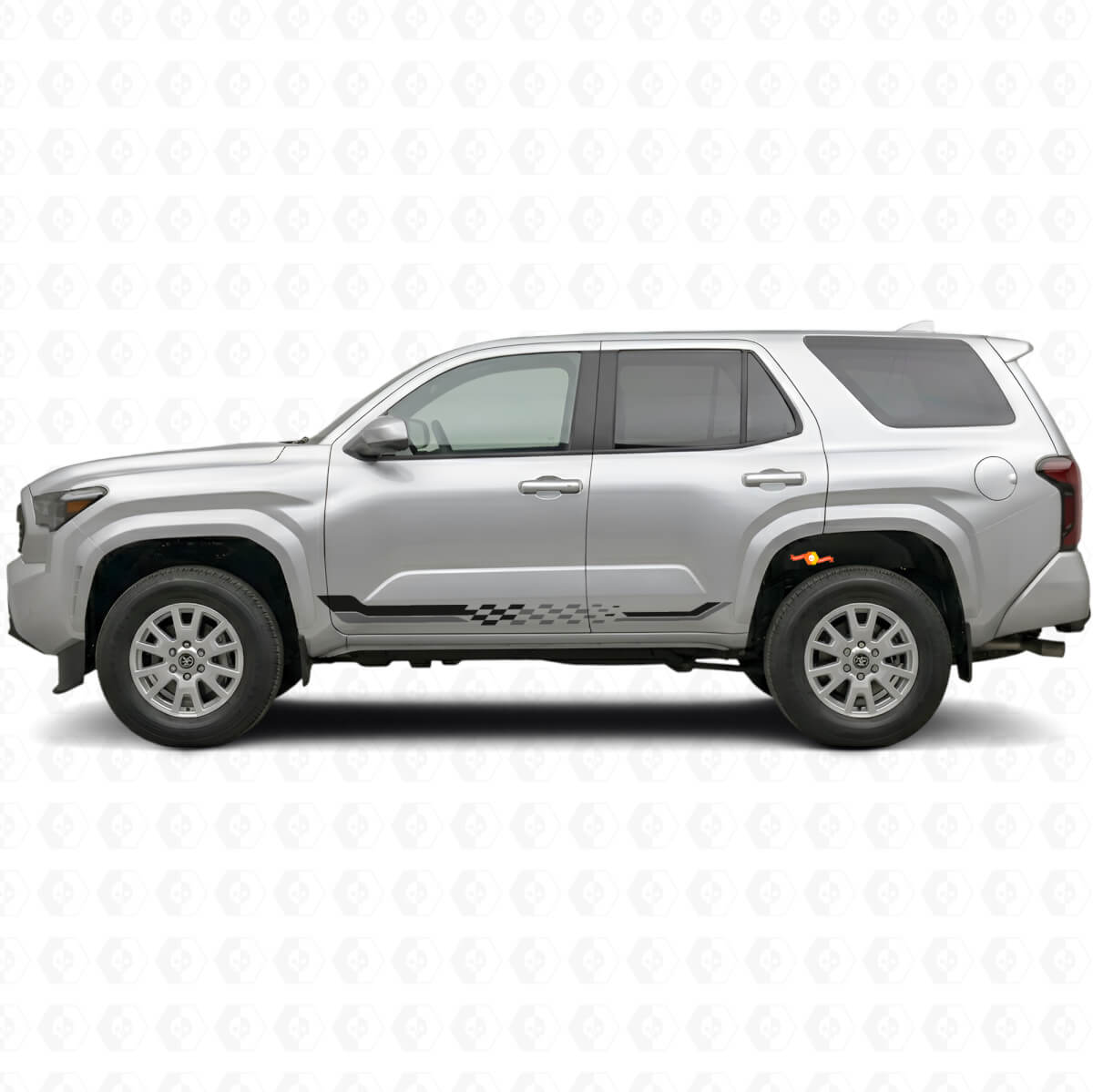 Adesivo in Vinile con Strisce Laterali a Bandiera a Scacchi per Toyota 4Runner 2024+