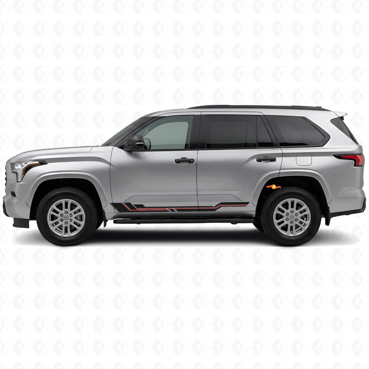Adesivo in Vinile per Battitacco a Strisce Curve per Toyota Sequoia 2022+