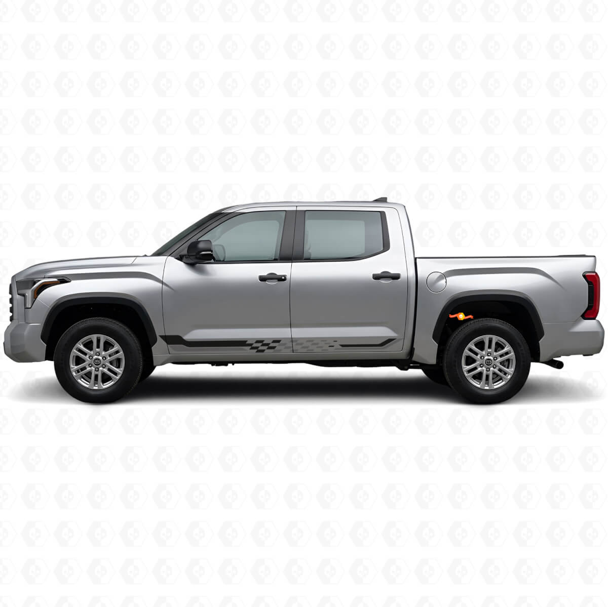 Adesivo in Vinile con Strisce Laterali a Bandiera a Scacchi per Toyota Tundra 2022+