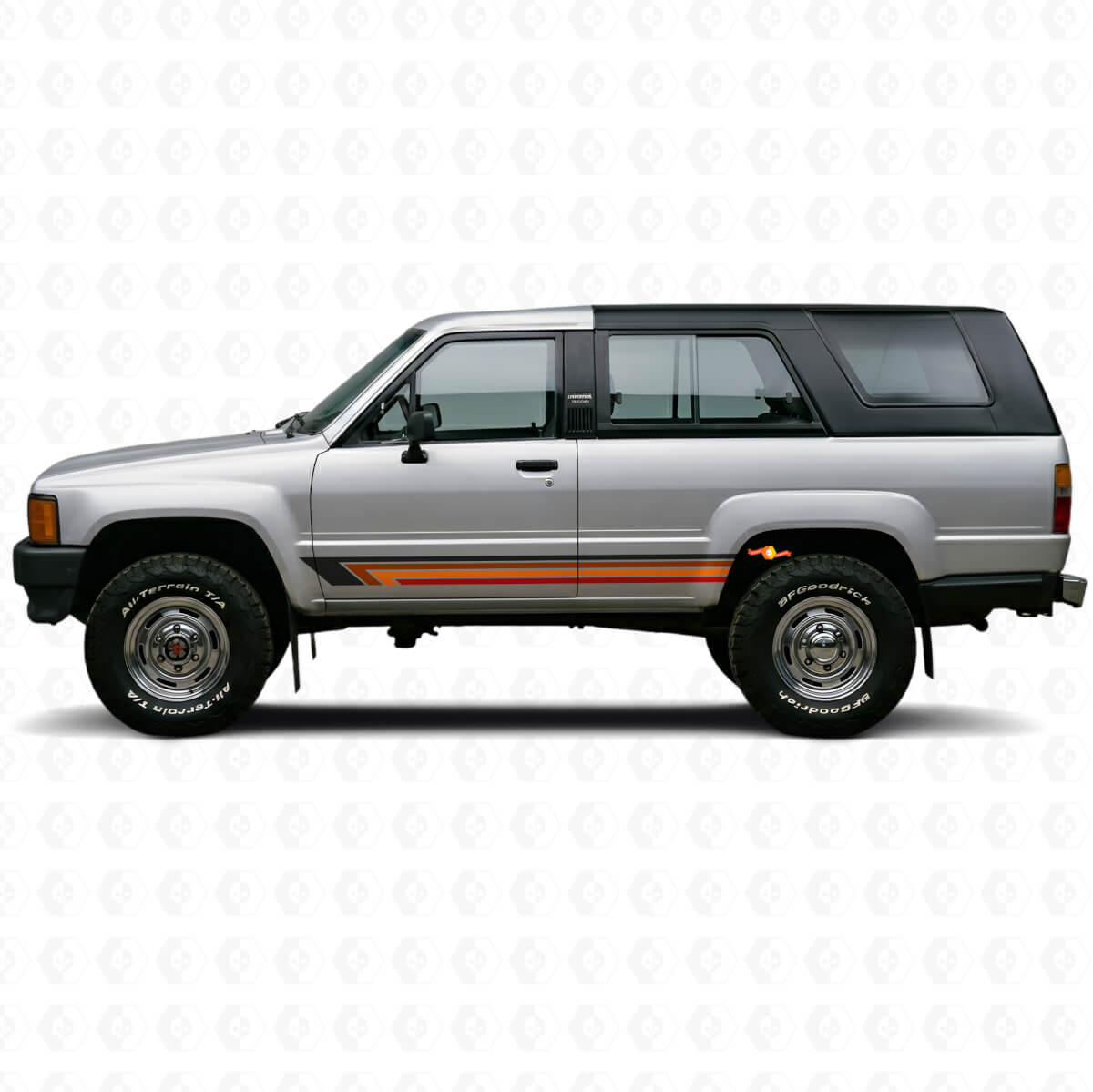 Adesivo Laterale in Vinile con Strisce Dritte Vintage per Toyota 4Runner 1984-1989