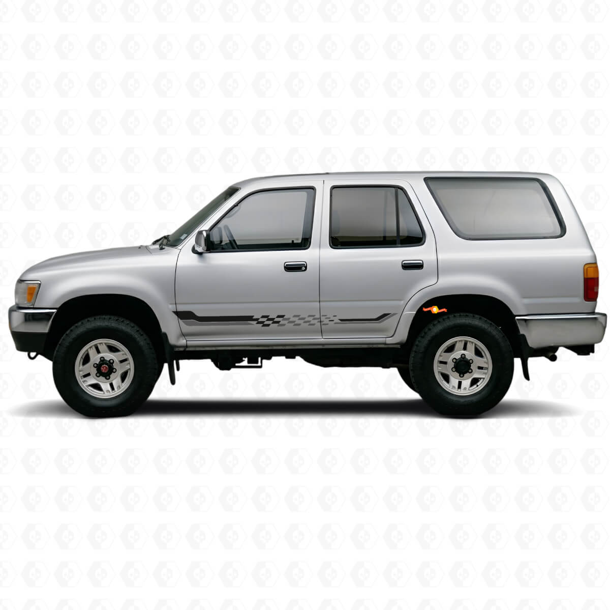 Adesivo in Vinile con Strisce Laterali a Bandiera a Scacchi per Toyota 4Runner 1989-1995