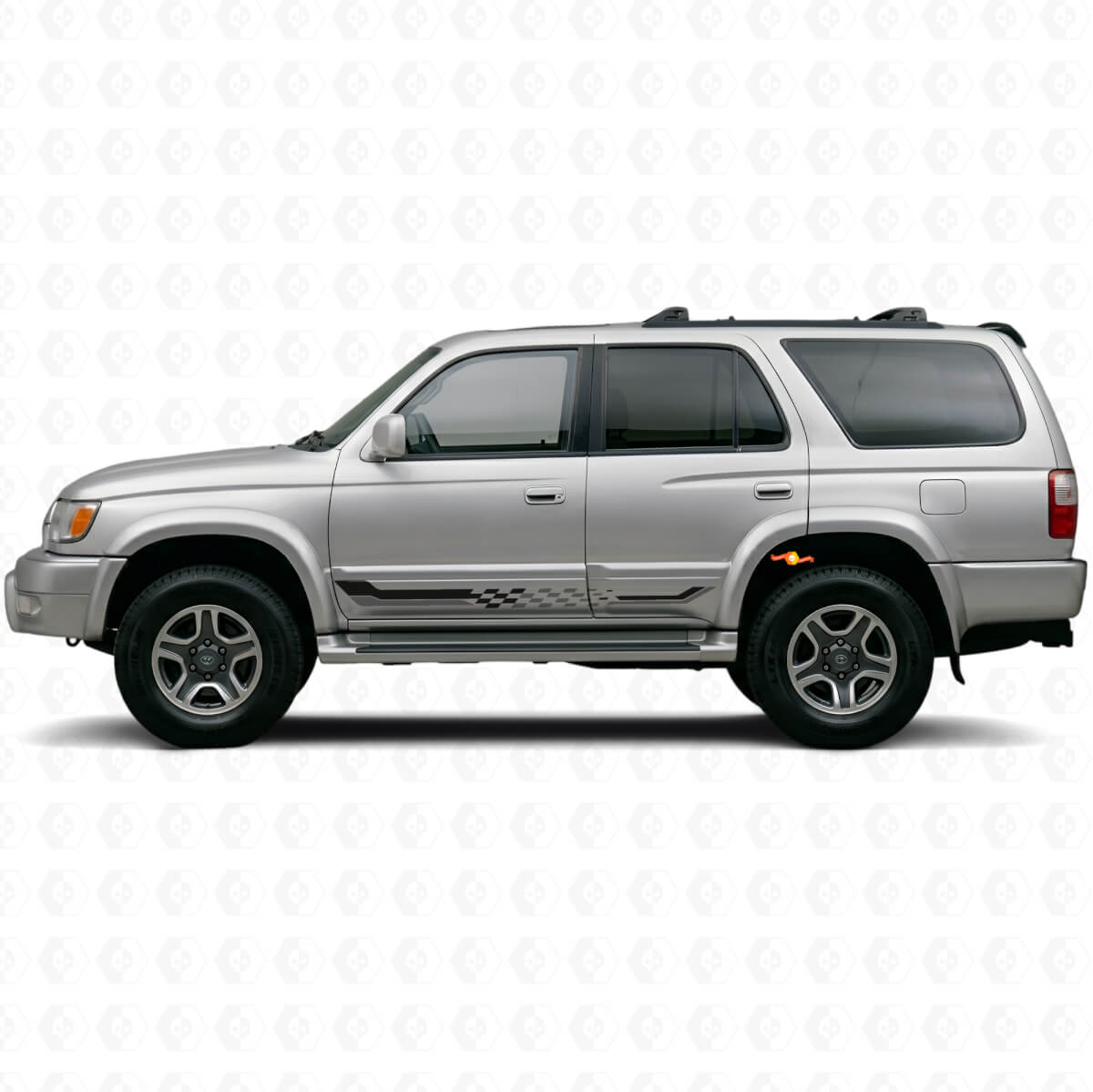 Adesivo in Vinile con Bande Laterali a Bandiera a Scacchi per Toyota 4Runner 1995-2002