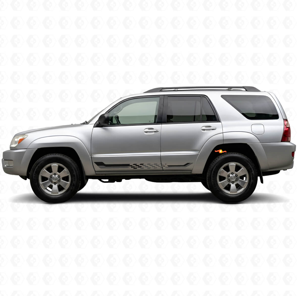 Adesivo in vinile con strisce laterali a scacchi per Toyota 4Runner 2002-2009