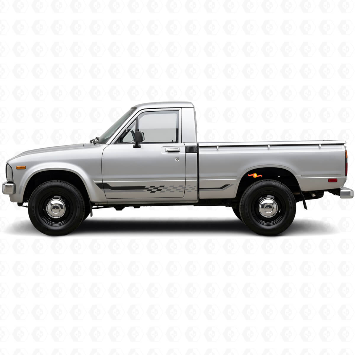Adesivo in Vinile con Strisce Laterali a Scacchi per Toyota Hilux 1978-1983