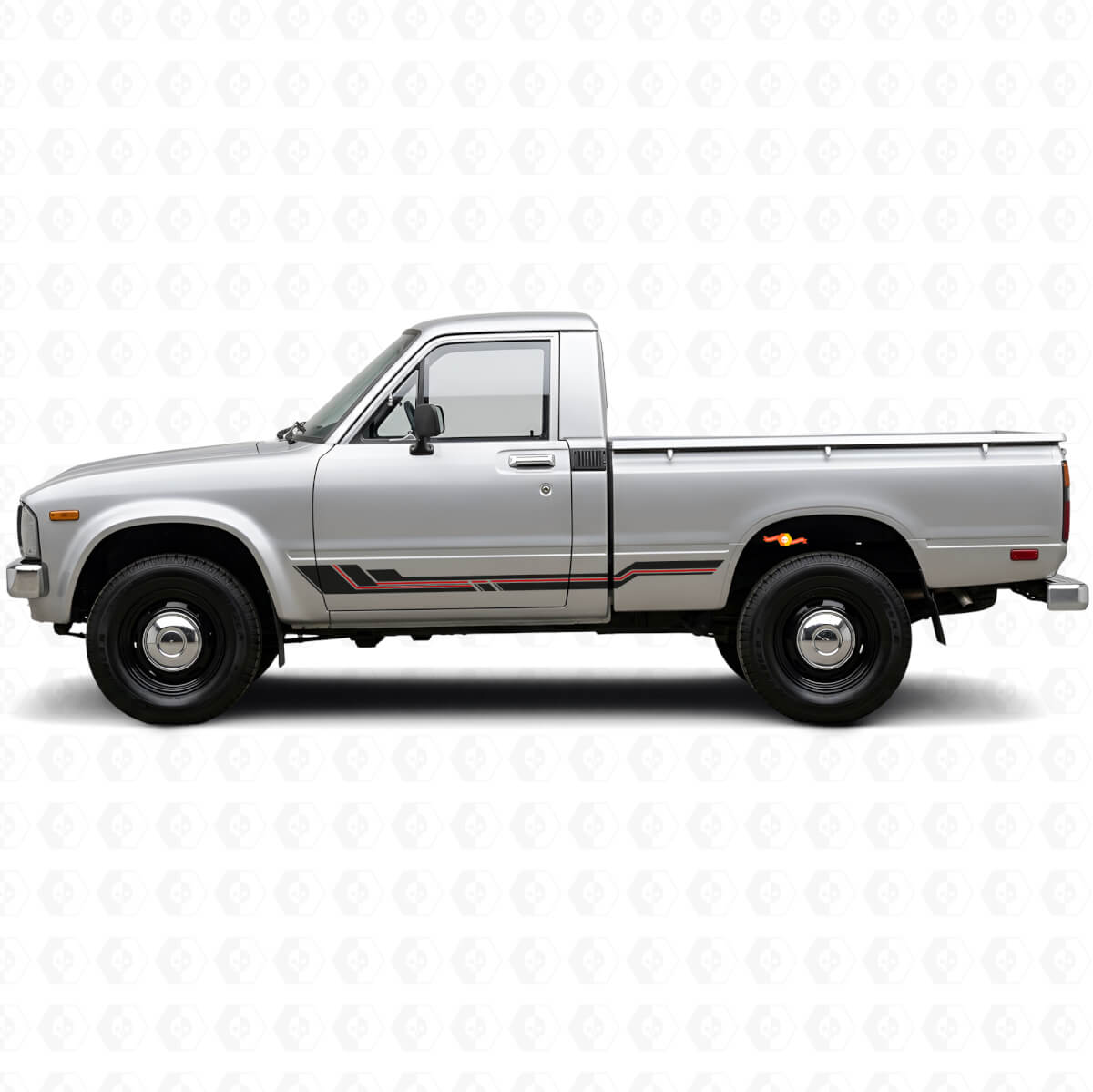 Adesivo Vinilico Curvo per Modanature Laterali per Toyota Hilux 1978-1983
