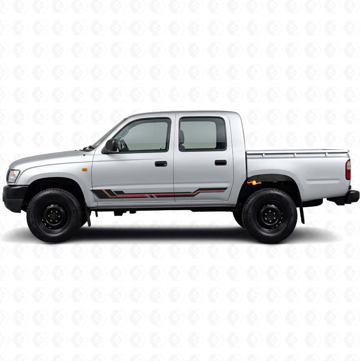 Adesivo in Vinile per Minigonne con Strisce Curvate per Toyota Hilux 1997-2004