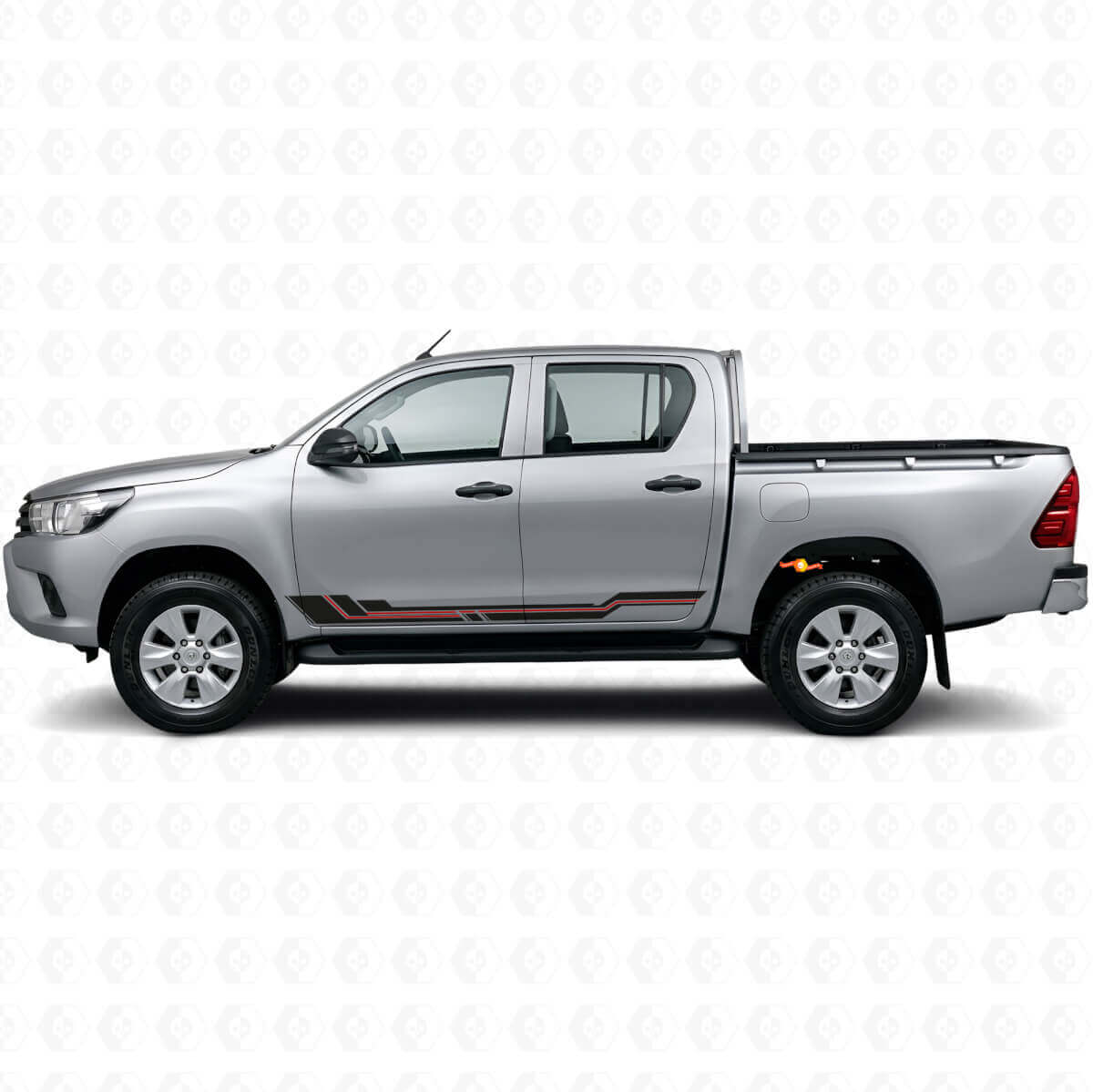 Adesivo in Vinile con Strisce Curve per Minigonne Toyota Hilux 2015+
