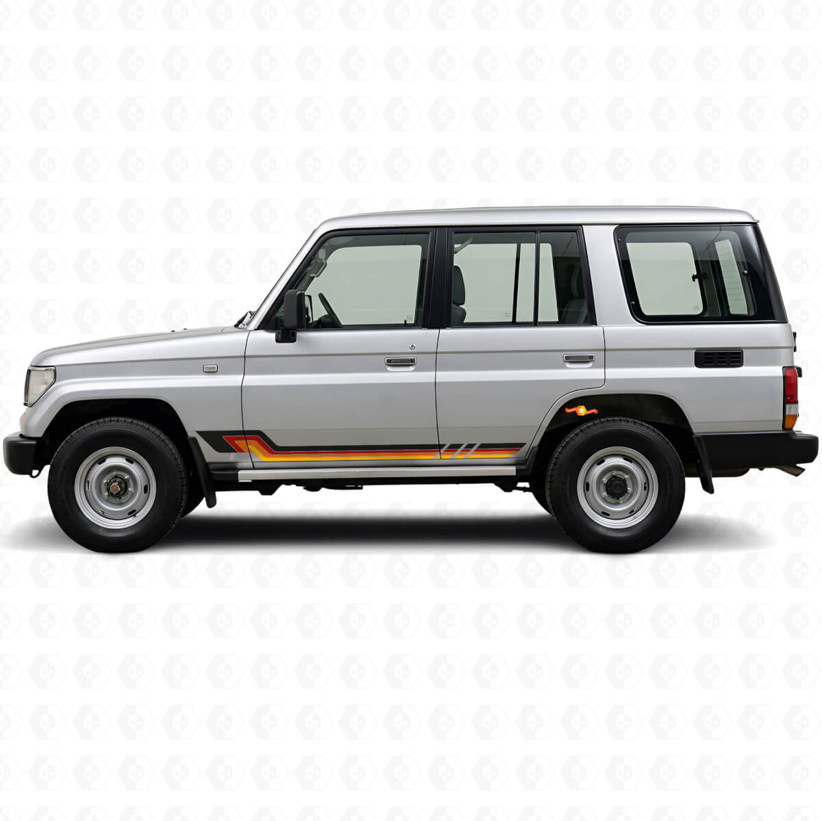 Adesivo in vinile a strisce laterali stile vintage per Toyota Land Cruiser Prado 1990-1996