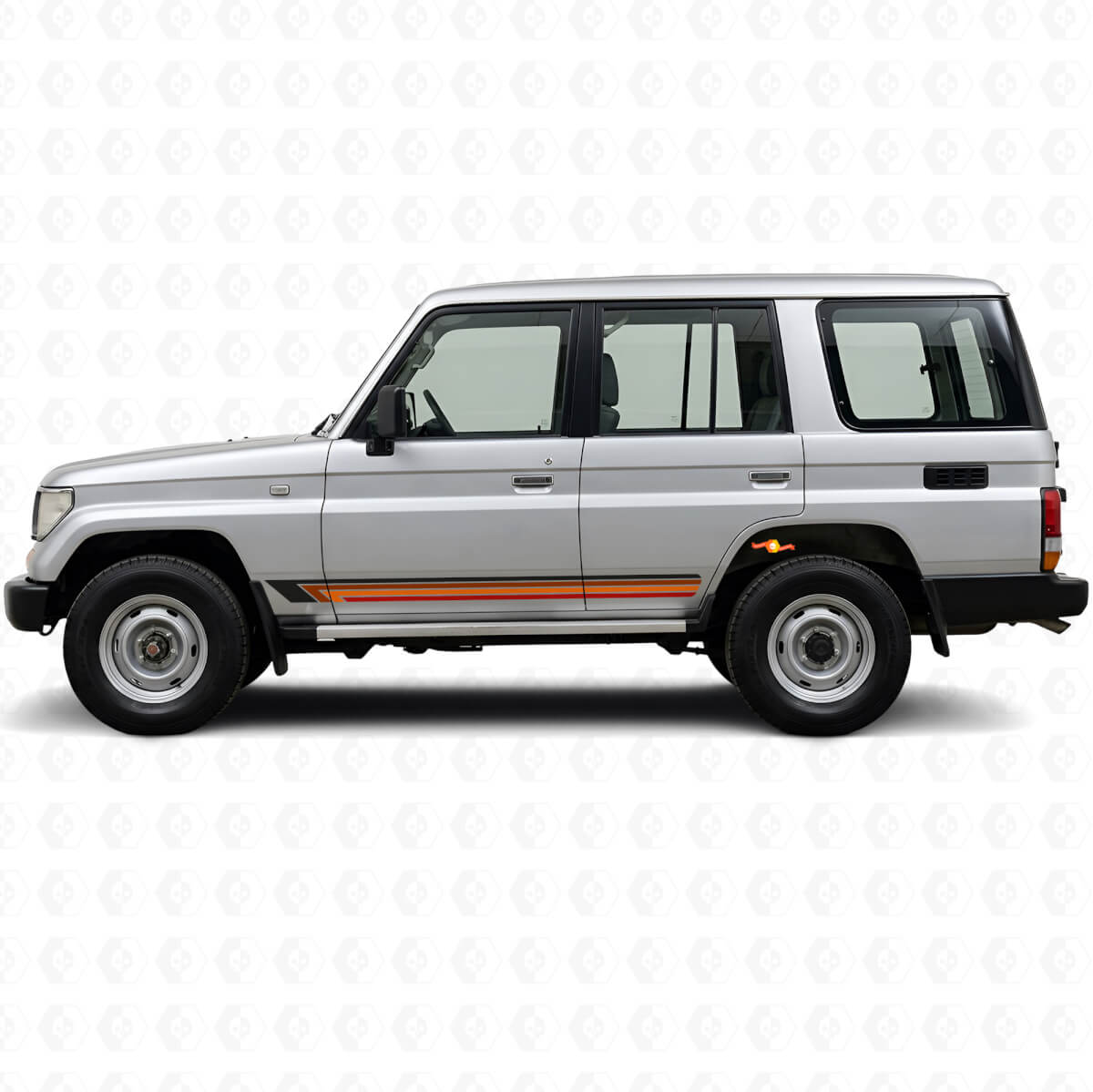Adesivo in vinile laterale a strisce dritte vintage per Toyota Land Cruiser Prado 1990-1996