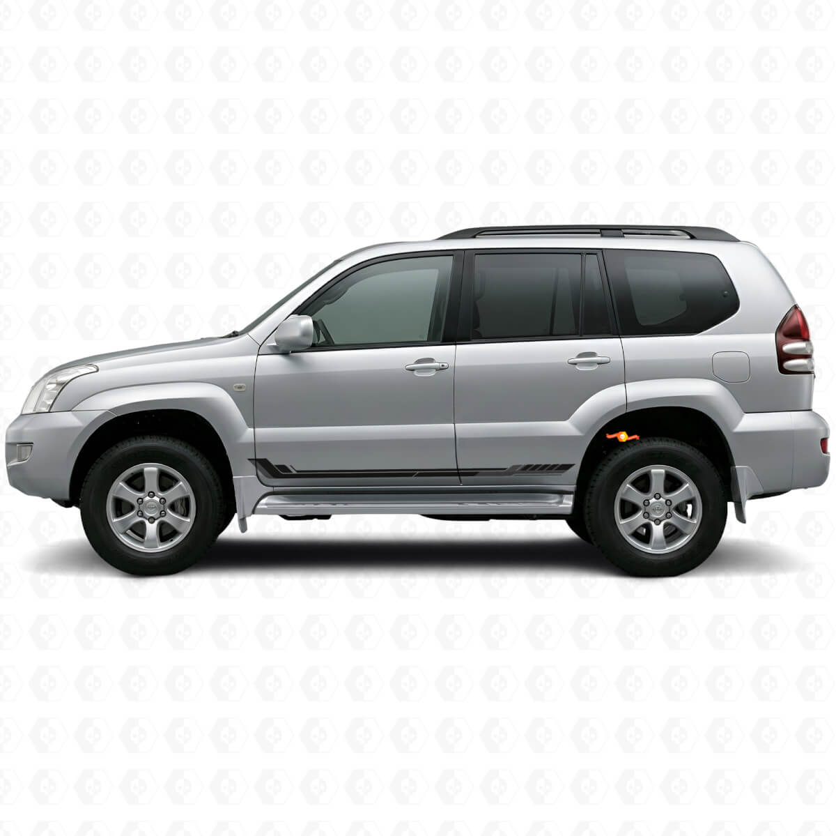 Adesivo in Vinile con Strisce Laterali Stile Racing per Toyota Land Cruiser Prado 2002-2009