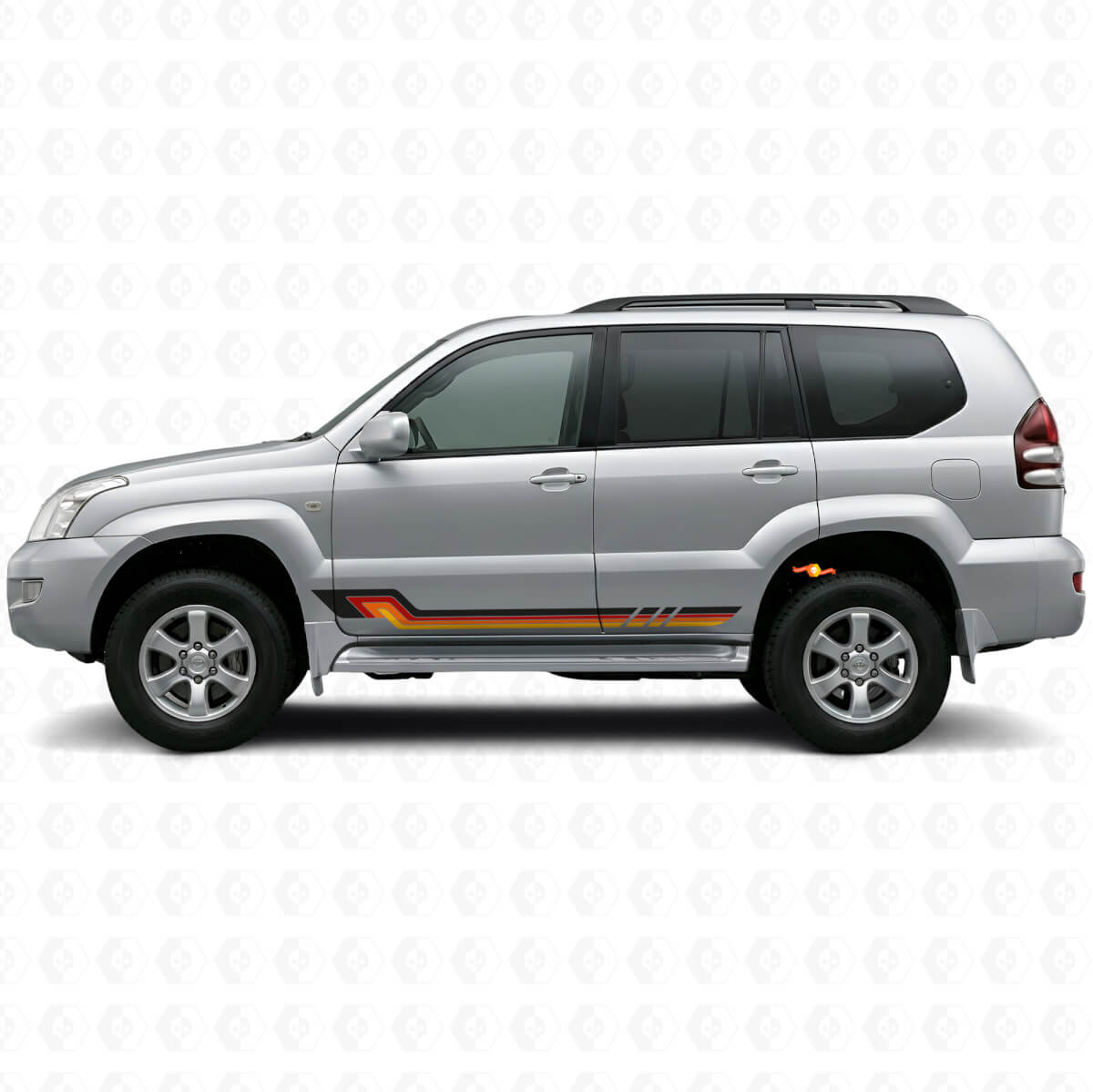 Adesivo Vinilato Strisce Laterali Stile Vintage per Toyota Land Cruiser Prado 2002-2009