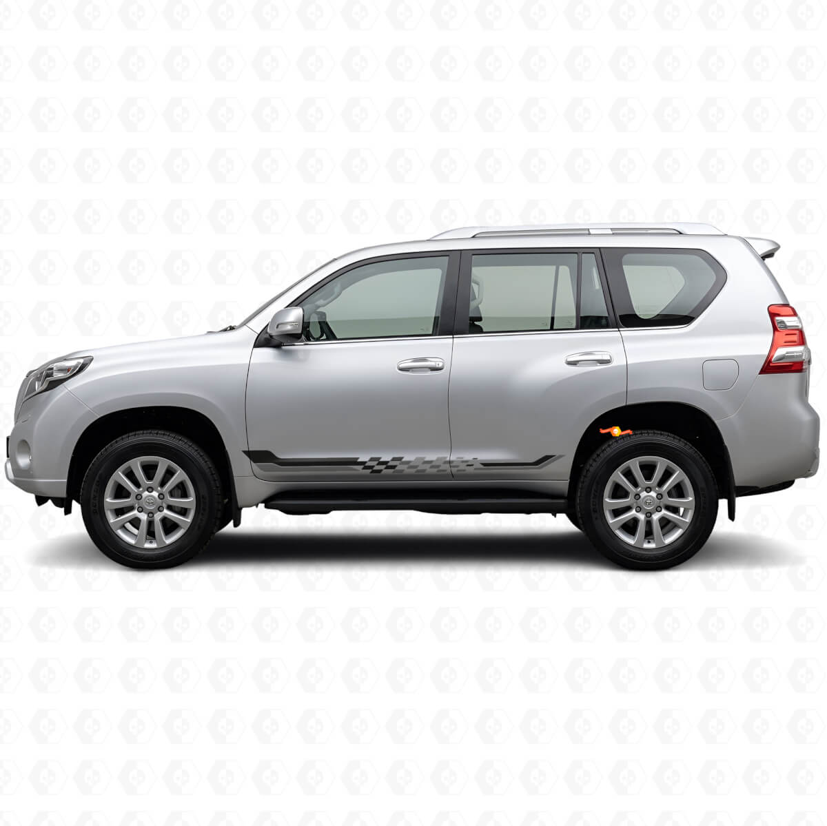 Adesivo in Vinile con Strisce Laterali a Scacchi per Toyota Land Cruiser Prado 2009-2023