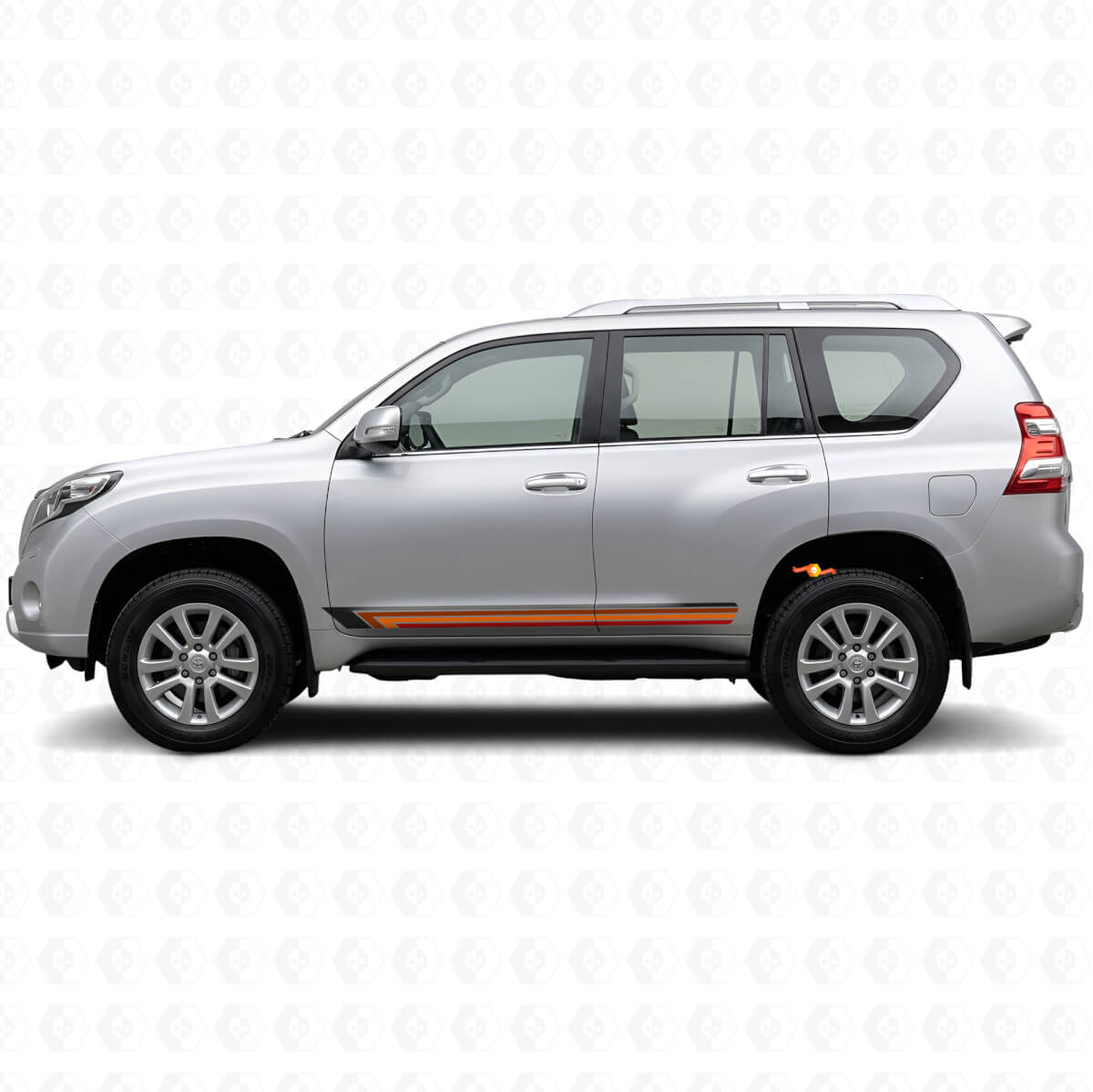 Adesivo laterale in vinile a strisce diritte vintage per Toyota Land Cruiser Prado 2009-2023