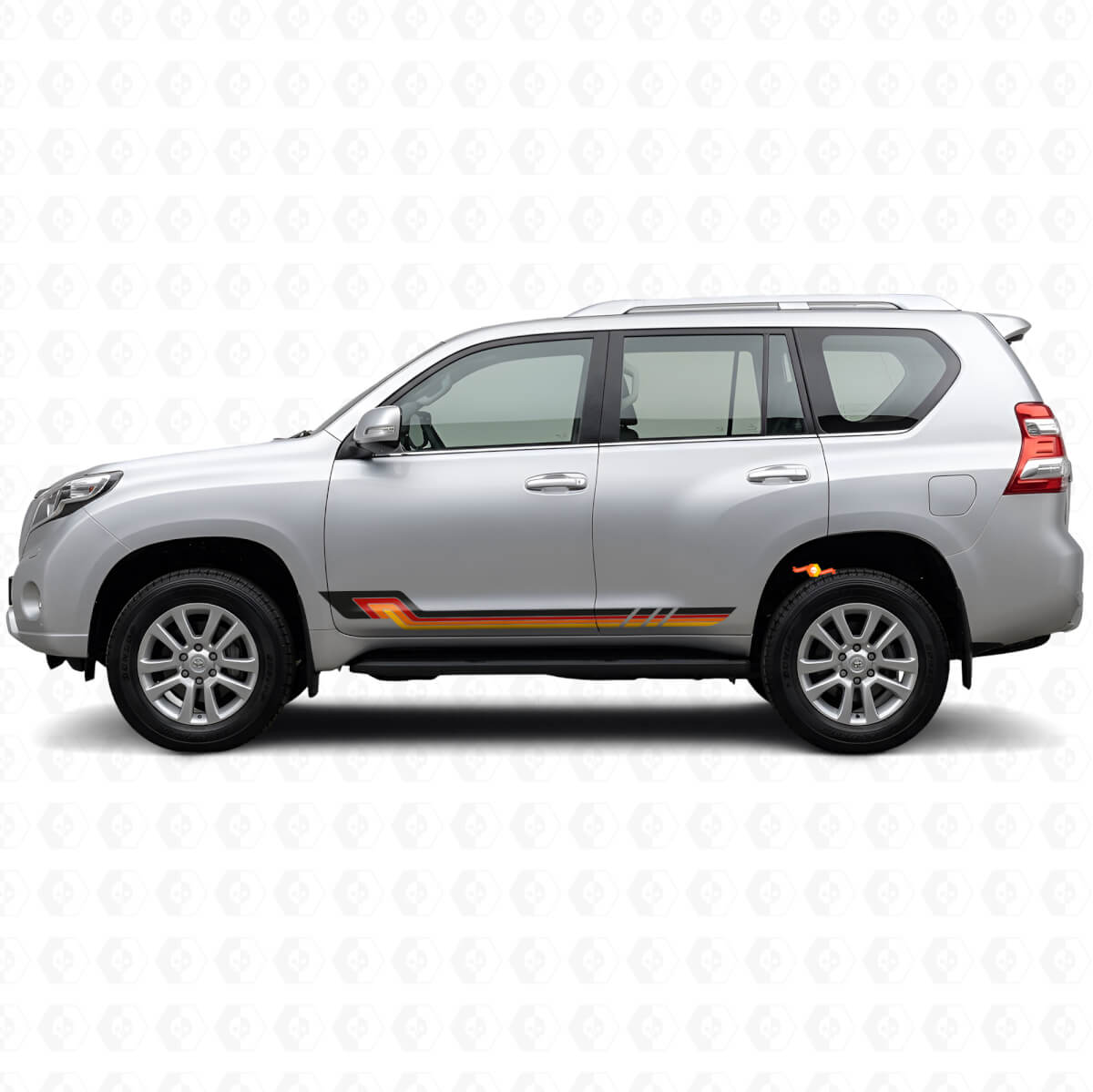Adesivo in Vinile a Strisce Laterali Stile Vintage per Toyota Land Cruiser Prado 2009-2023