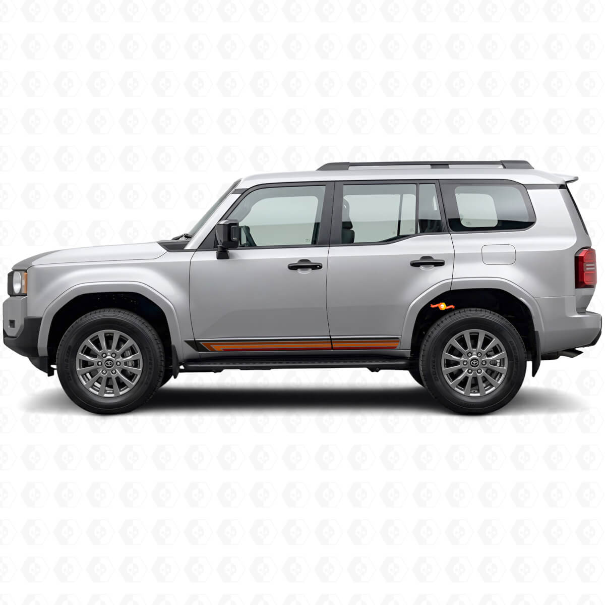 Adesivo Vinile Laterale a Strisce Dritte Vintage per Toyota Land Cruiser Prado 2023+