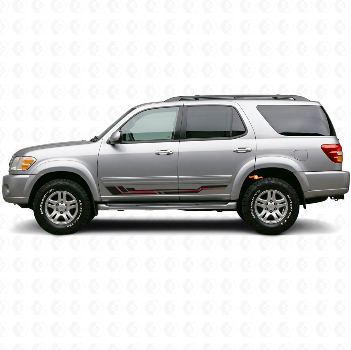 Strisce Curve Adesivo Vinilico per Minigonna Toyota Sequoia 2000-2007