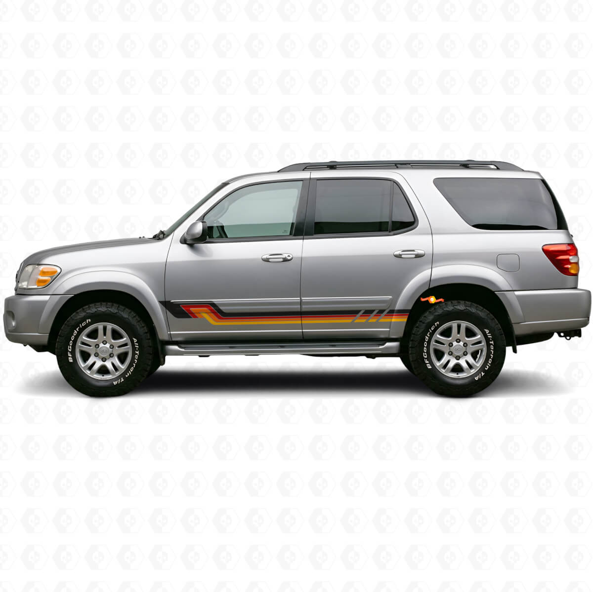 Adesivo in Vinile a Strisce Laterali Stile Vintage per Toyota Sequoia 2000-2007