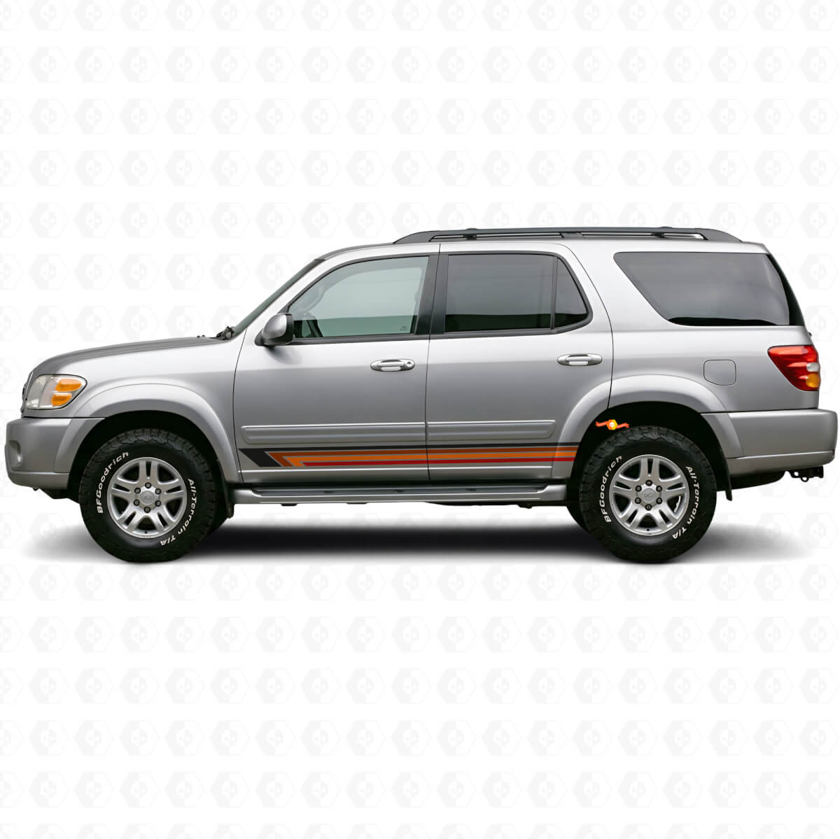 Strisce Diritte Vintage Adesivo Laterale in Vinile per Toyota Sequoia 2000-2007