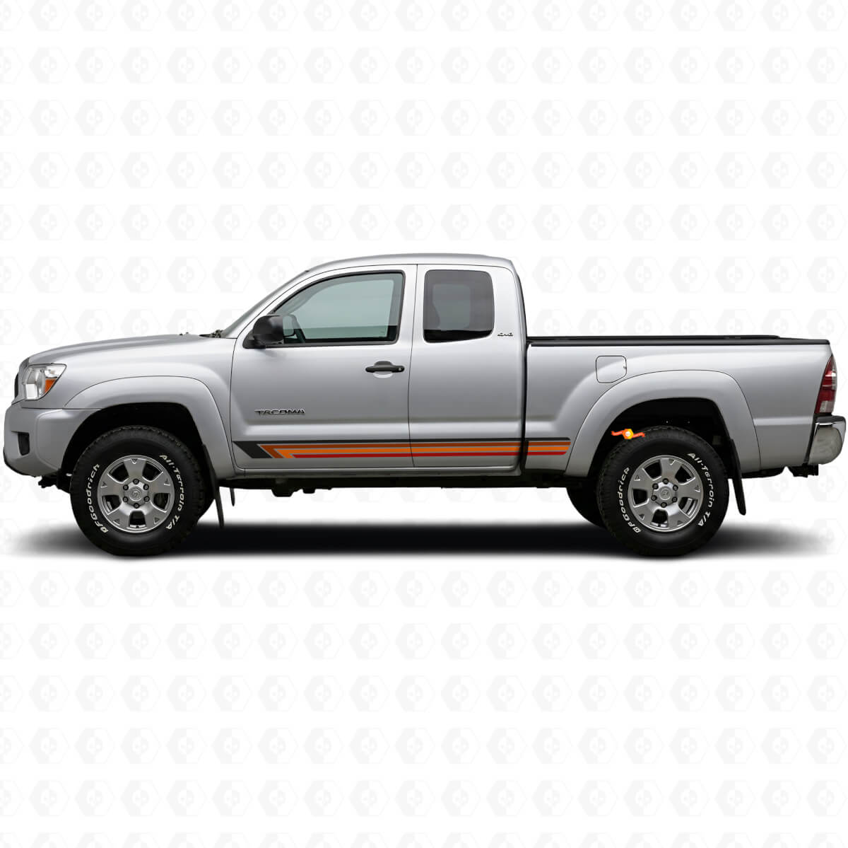 Adesivo laterale in vinile con strisce dritte vintage per Toyota Tacoma 2004-2015