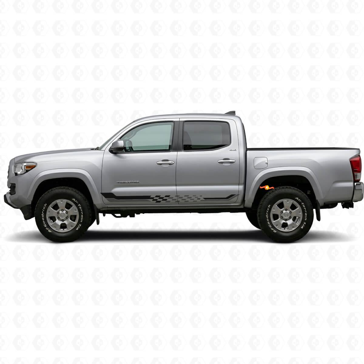 Adesivo in Vinile con Strisce Laterali a Bandiera a Scacchi per Toyota Tacoma 2015-2023
