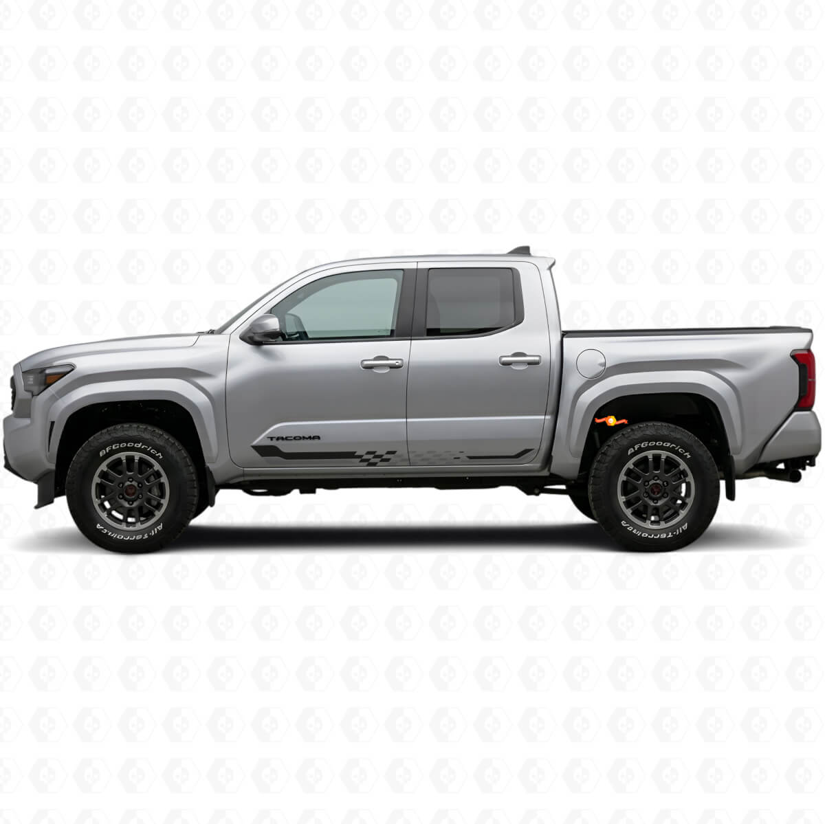Adesivo in Vinile Strisce Laterali a Bandiera a Scacchi per Toyota Tacoma 2023+