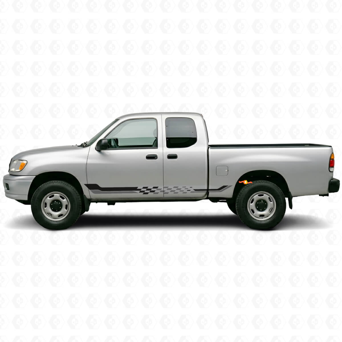 Adesivo in Vinile con Strisce Laterali a Bandiera a Scacchi per Toyota Tundra 1999-2006