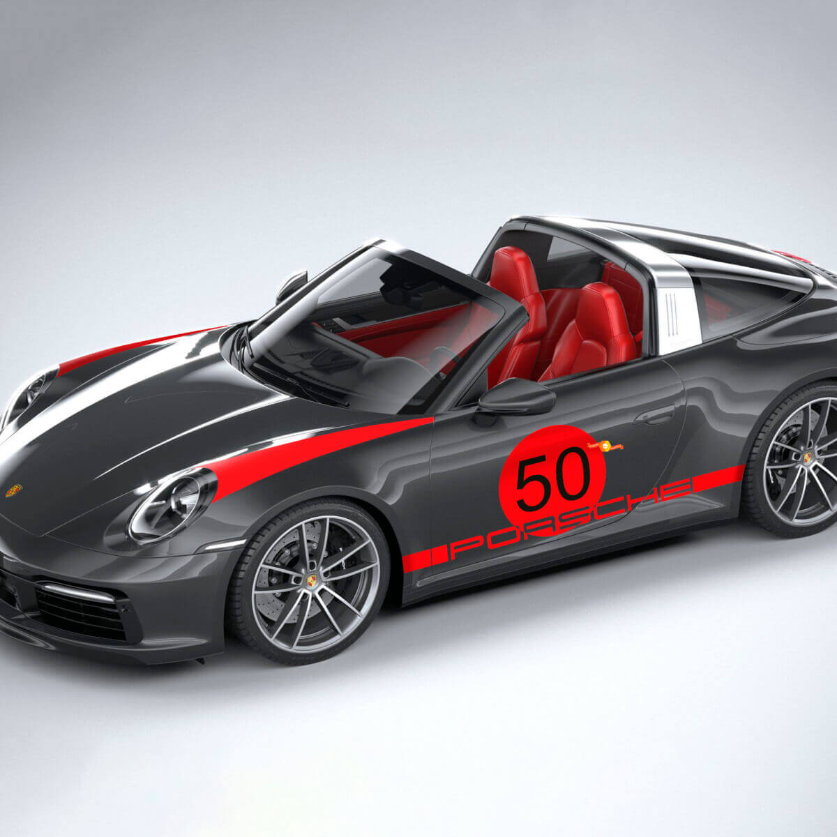 Adesivo Vinilico con Strisce Laterali in Stile Heritage per Porsche 911 Targa 4S