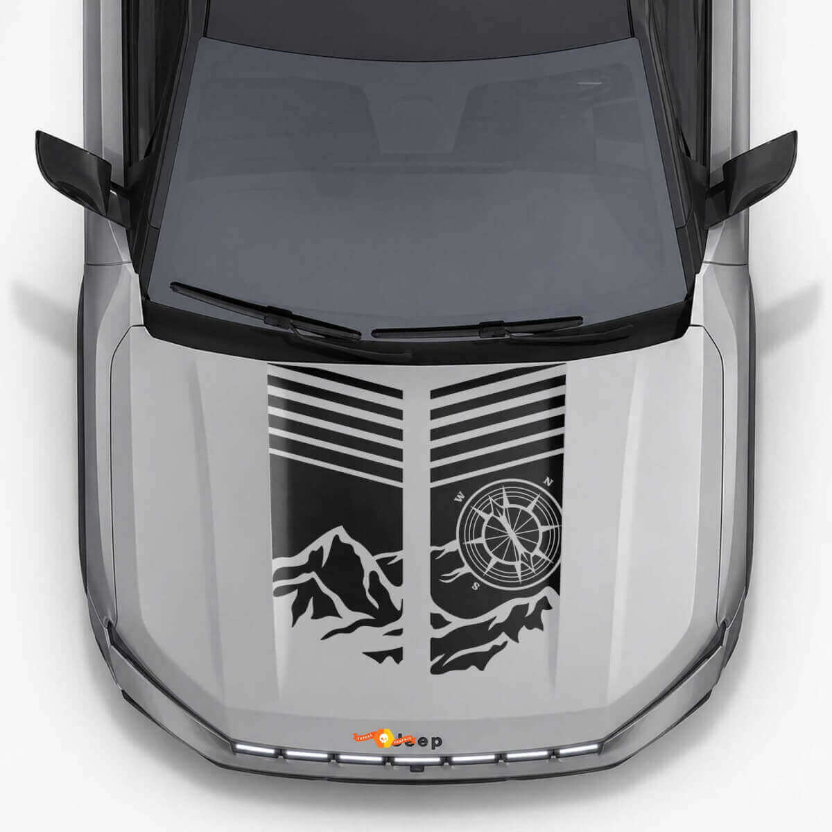 Adesivo in Vinile Strisce Cofano Mountain Style per Jeep Compass 2026