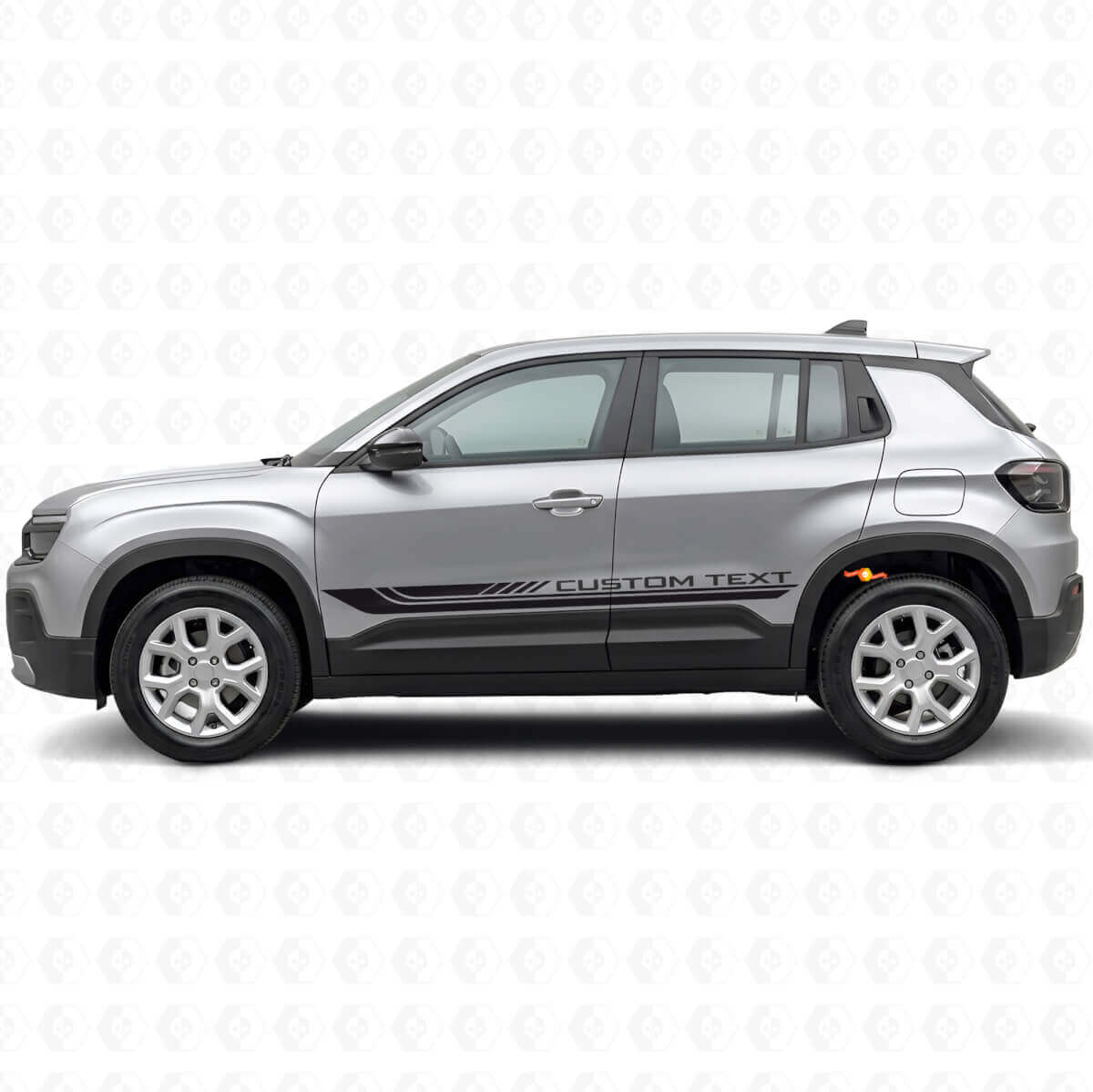 Adesivo in vinile con strisce laterali curve a scacchiera per Jeep Avenger 2023+