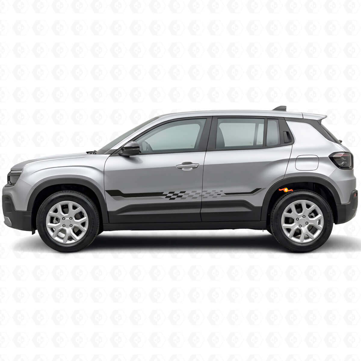 Adesivo in Vinile con Strisce Laterali a Scacchi per Jeep Avenger 2023+