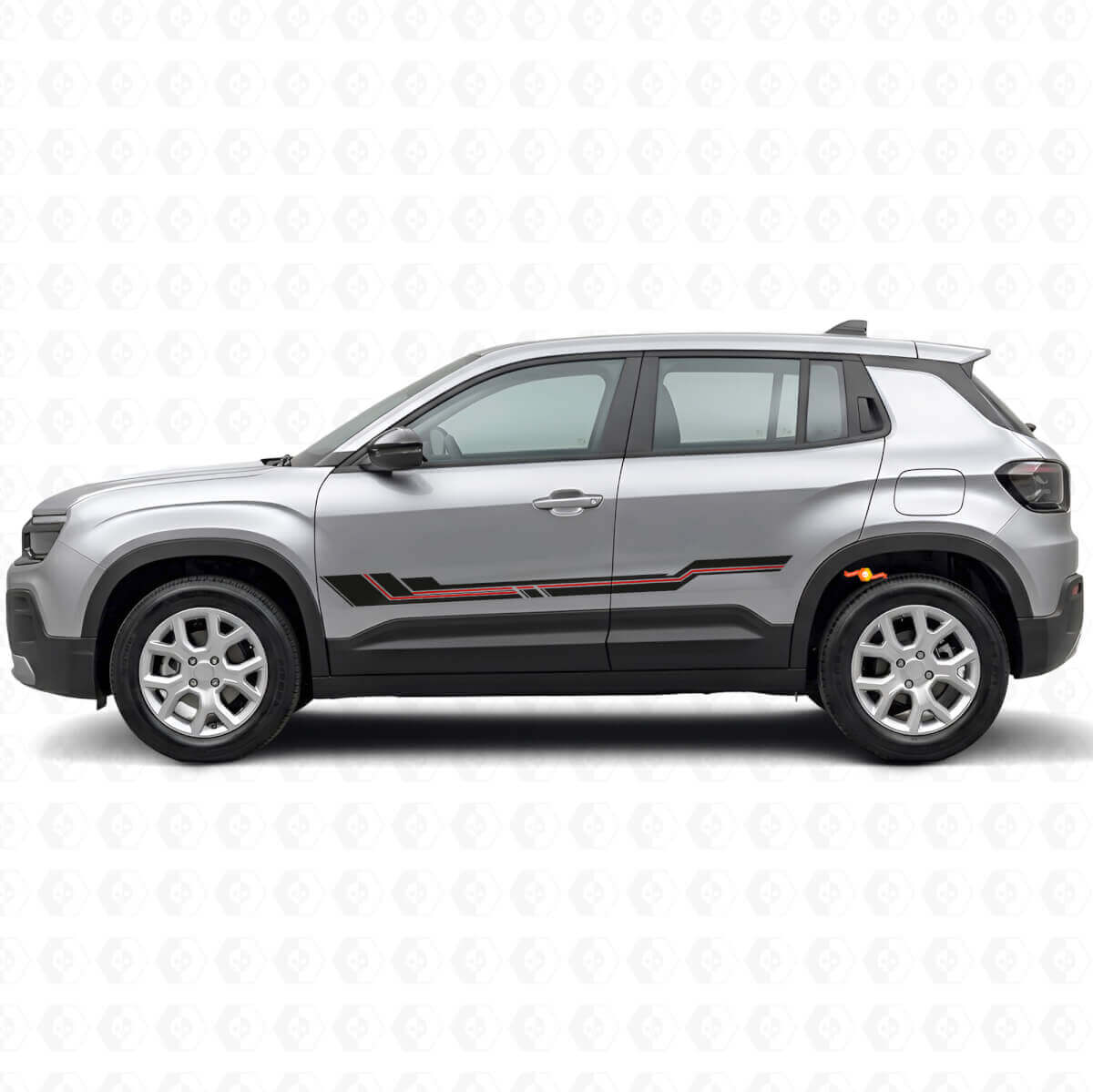 Adesivo in Vinile con Strisce Curve per Minigonne Jeep Avenger 2023+