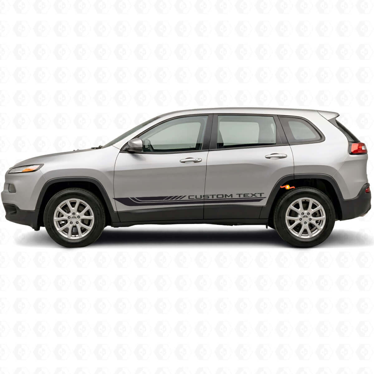 Adesivo in Vinile con Strisce Laterali Curve a Scacchi per Jeep Cherokee KL 2013-2023