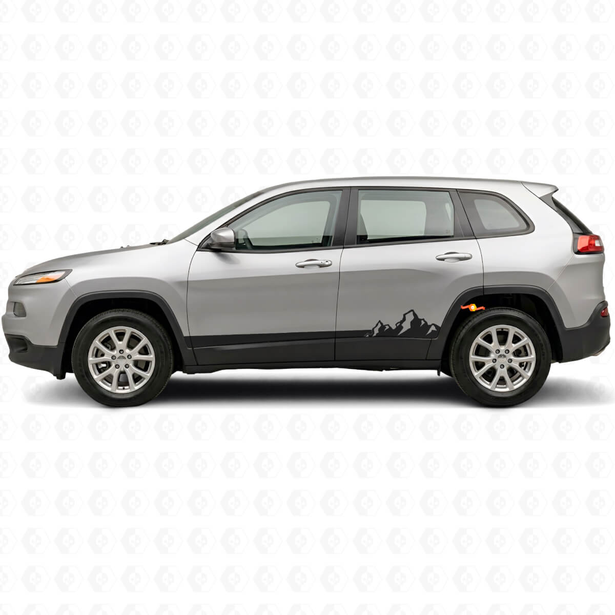 Adesivo laterale a strisce sottili con montagne per Jeep Cherokee KL 2013-2023