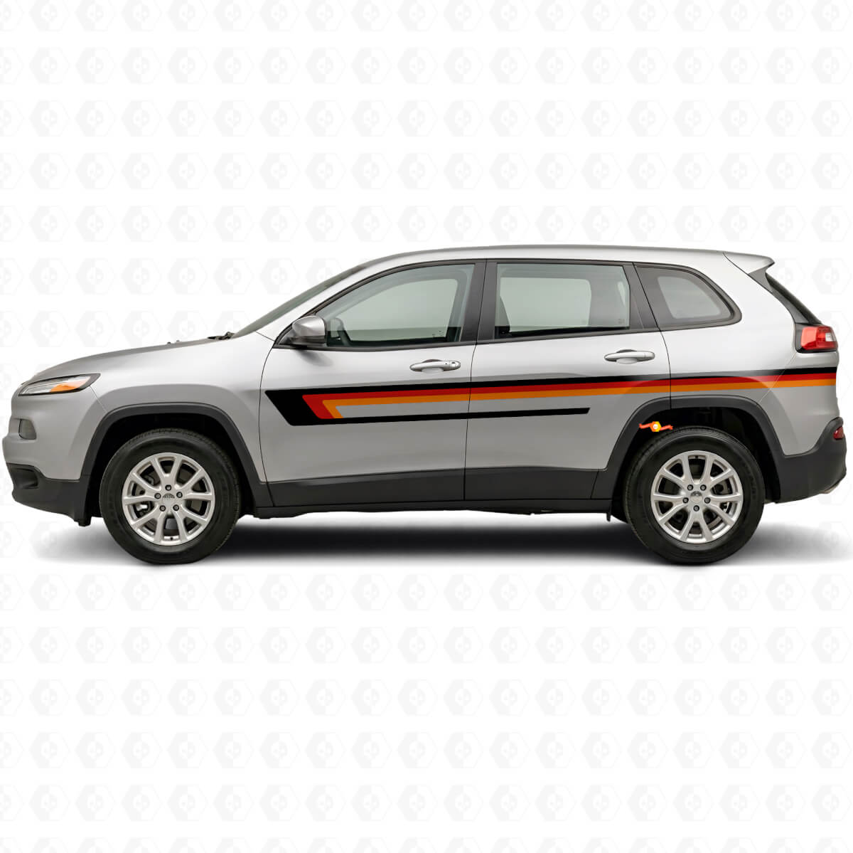 Adesivo in Vinile a Triple Strisce Laterale per Porta Jeep Cherokee KL 2013-2023