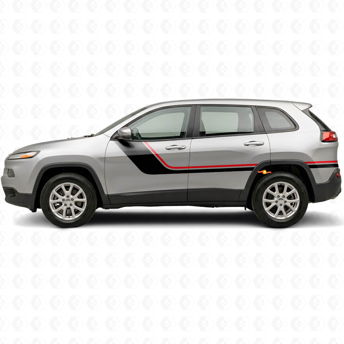 Kit adesivi vinile laterali a doppia striscia per Jeep Cherokee KL 2013-2023