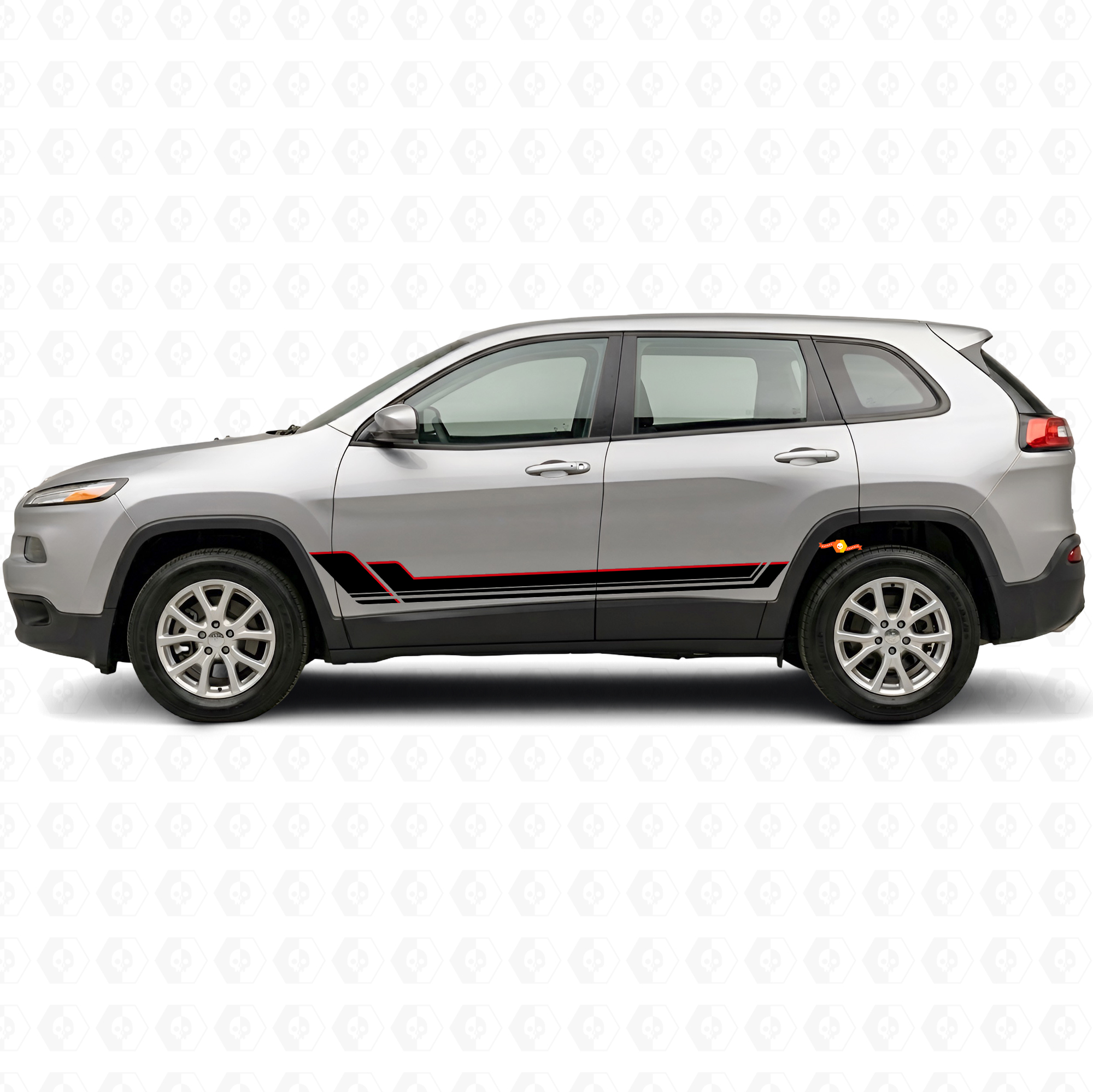 Kit Adesivi in Vinile Strisce Gemelle per Porte Jeep Cherokee KL 2013-2023