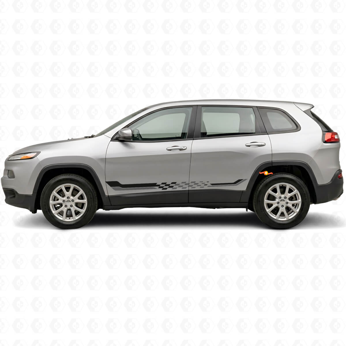 Adesivo in Vinile con Strisce Laterali a Bandiera a Scacchi per Jeep Cherokee KL 2013-2023
