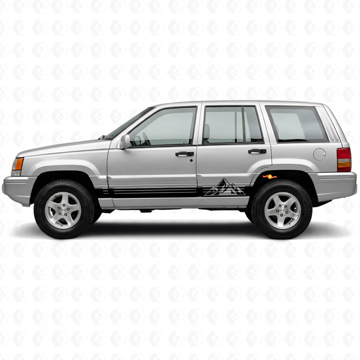 Adesivo Laterale in Vinile con Strisce Stile Montagne per Jeep Grand Cherokee 1993-1998