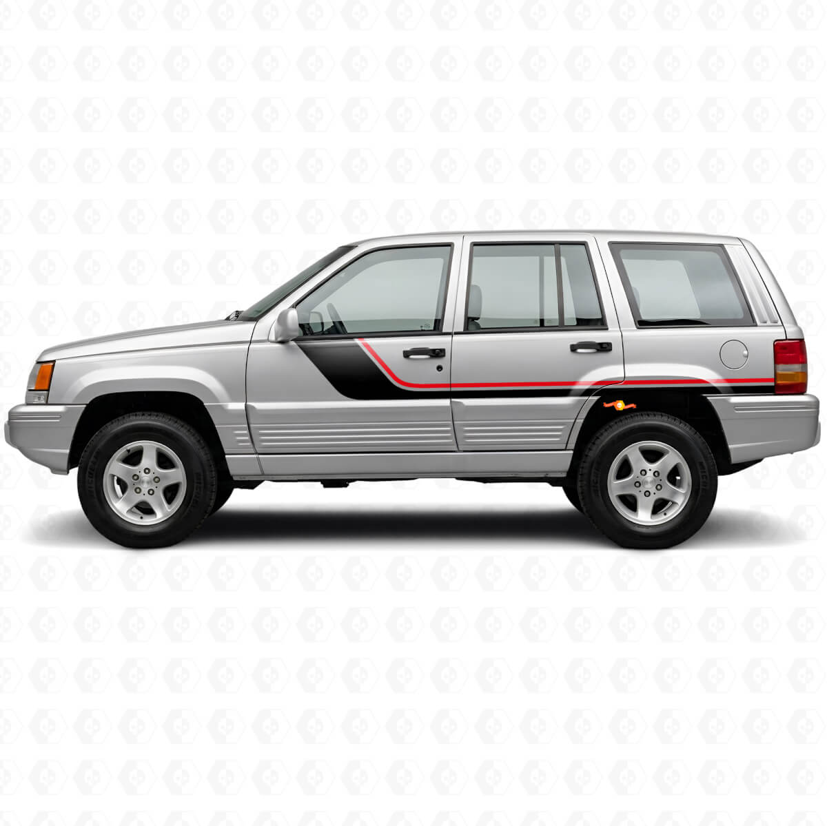 Adesivo Vinile a Strisce Laterali per Jeep Grand Cherokee 1993-1998