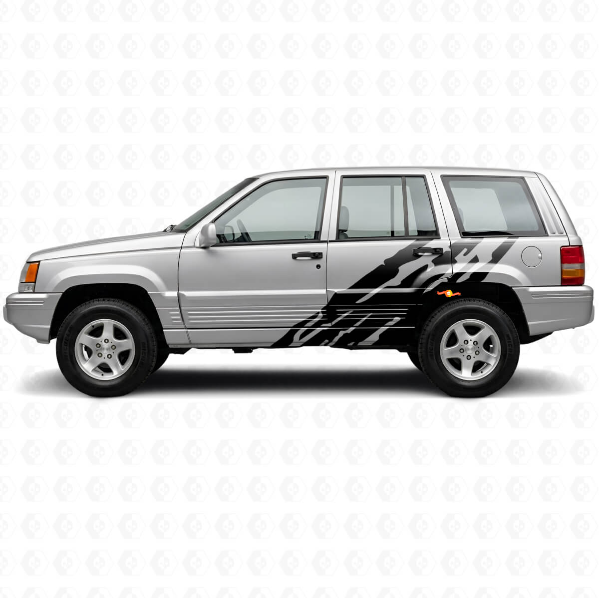 Adesivo Vinilico Laterale con Grafica Spruzzi di Fango per Jeep Grand Cherokee 1993-1998