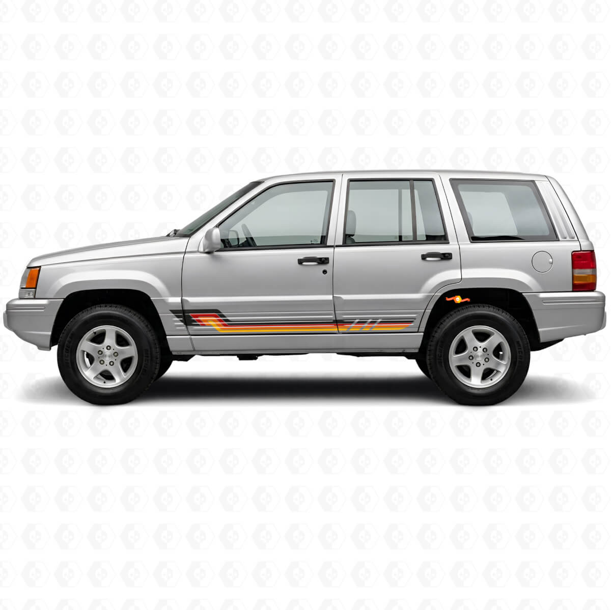 Adesivo in Vinile con Strisce Laterali Stile Vintage per Jeep Grand Cherokee 1993-1998