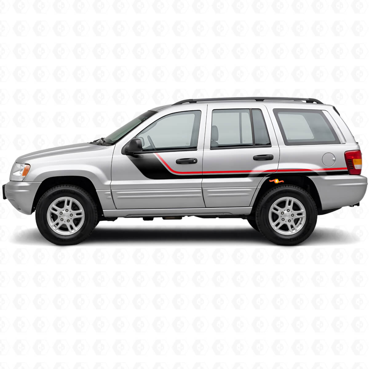 Adesivo Laterale a Strisce Gemelle per Jeep Grand Cherokee 1999-2004
