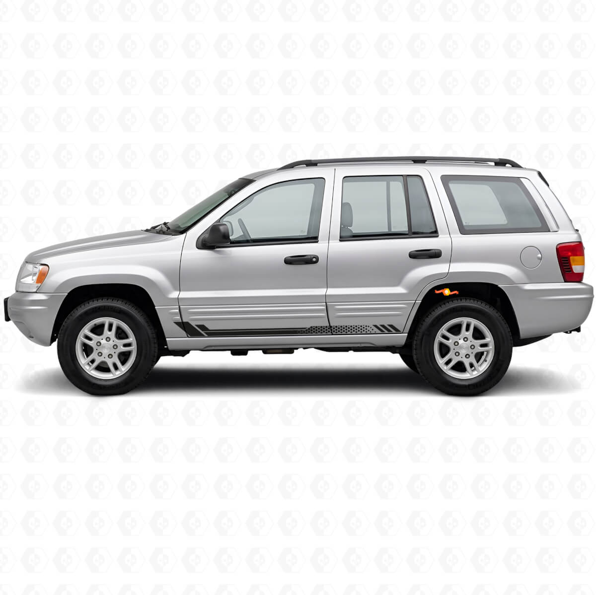 Adesivo laterale a strisce a nido d'ape per Jeep Grand Cherokee 1999-2004