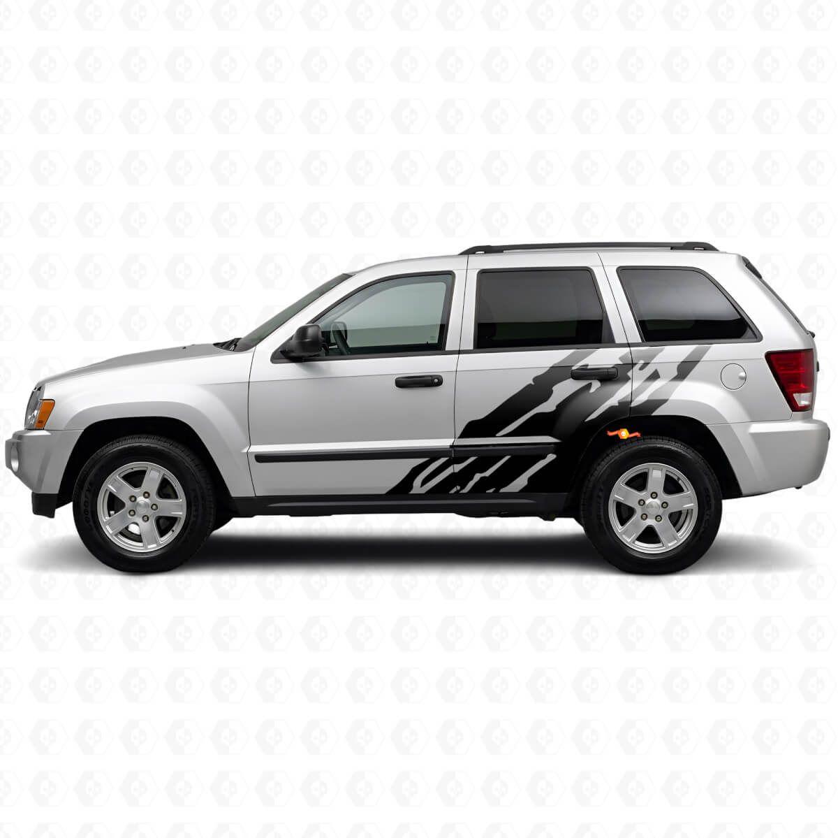 Adesivo laterale in vinile con grafica spruzzo di fango per Jeep Grand Cherokee 2005-2010