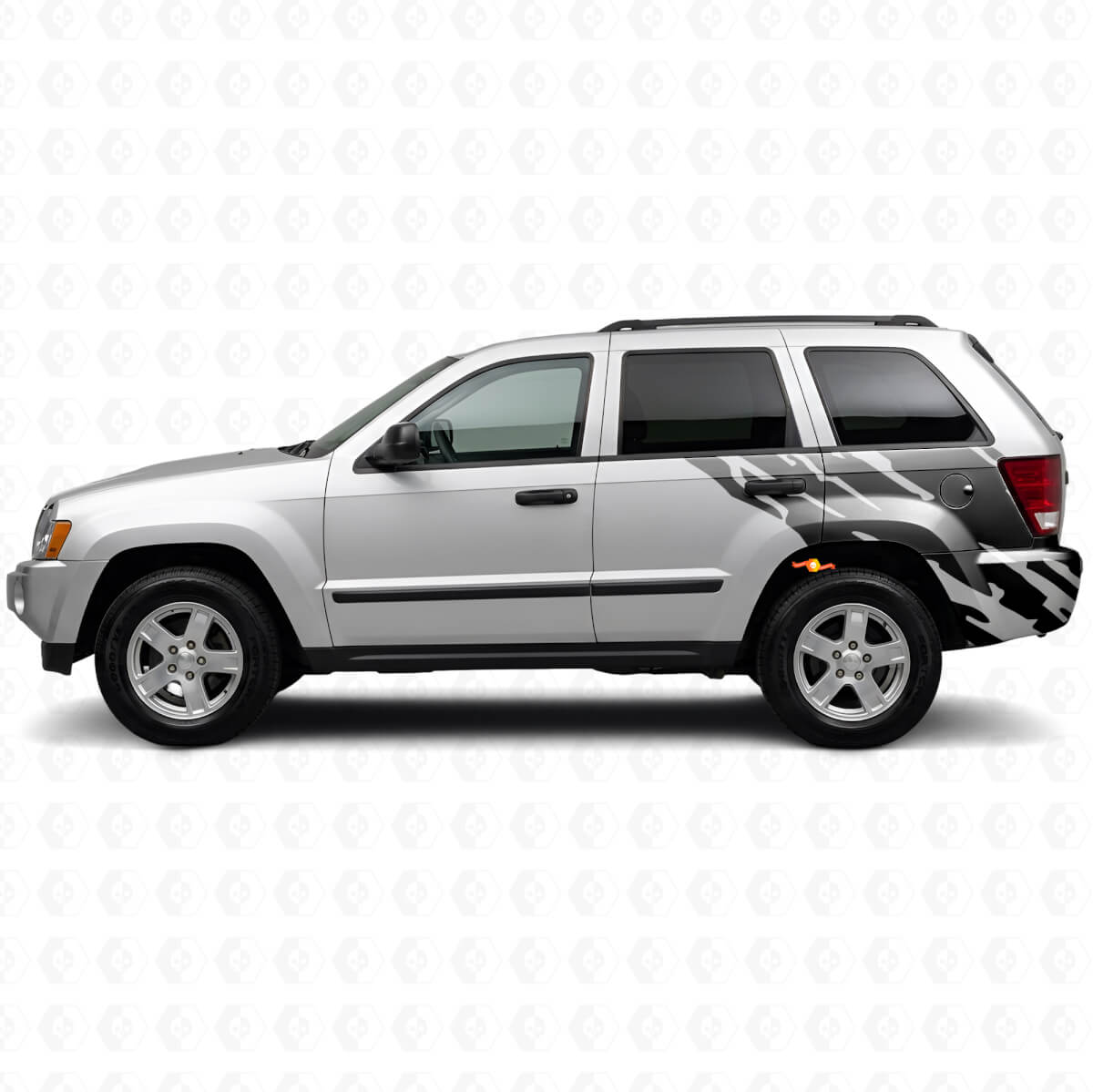 Adesivo in Vinile Grafica Spruzzi di Fango Posteriore Laterale per Jeep Grand Cherokee 2005-2010