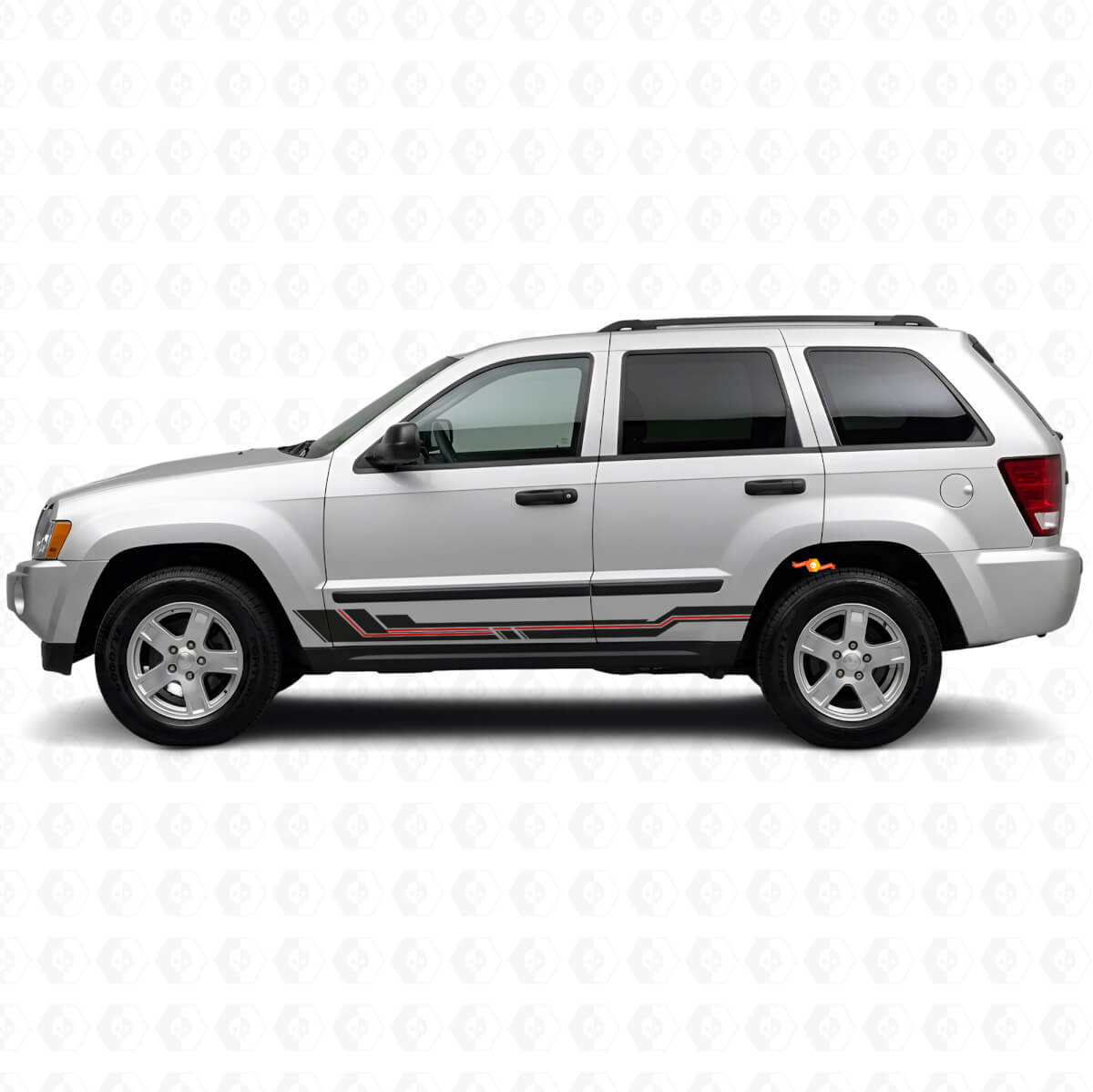 Strisce Curve Adesivo in Vinile per Pianale Porta Jeep Grand Cherokee 2005-2010